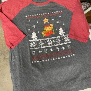 Christmas themed Mario tee